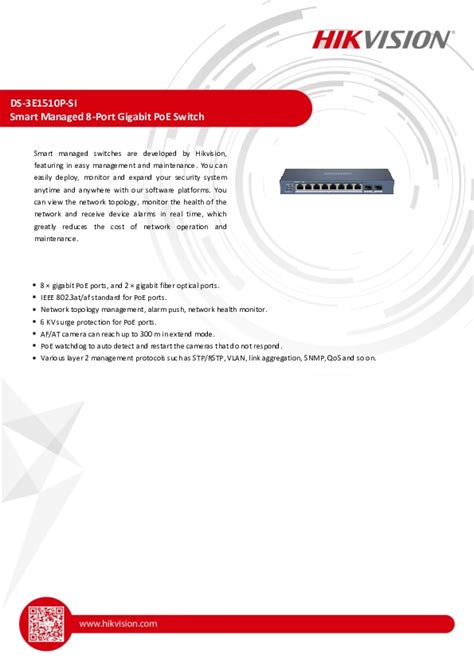 HIKVISION 8 Port PoE Smart Managed Switch from Alltrade