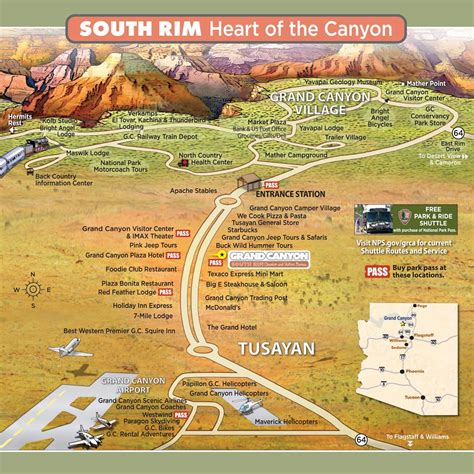 Area Map - Grand Canyon South Rim