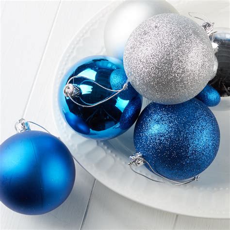 Blue and Silver Christmas Ball Ornaments - Christmas Ornaments ...