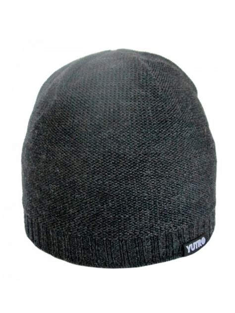 Classic Winter 100 % Merino Wool Beanie Hat for Men - Charcoal - CX12NR519GS