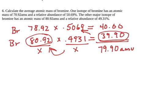 Chapter 11 Average Atomic Mass Calculations | Science, Chemistry ...