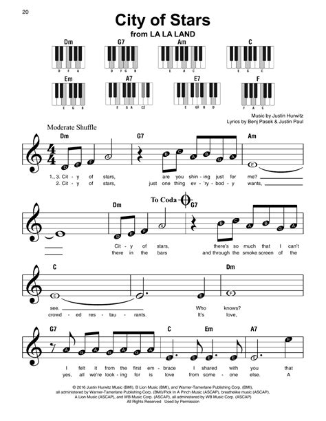 City Of Stars (from La La Land) by Pasek & Paul Sheet Music for Super Easy Piano at Sheet Music ...