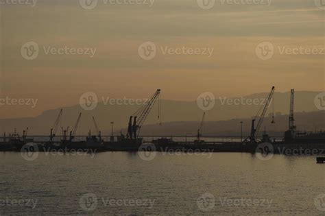 Port in sunset 11343269 Stock Photo at Vecteezy