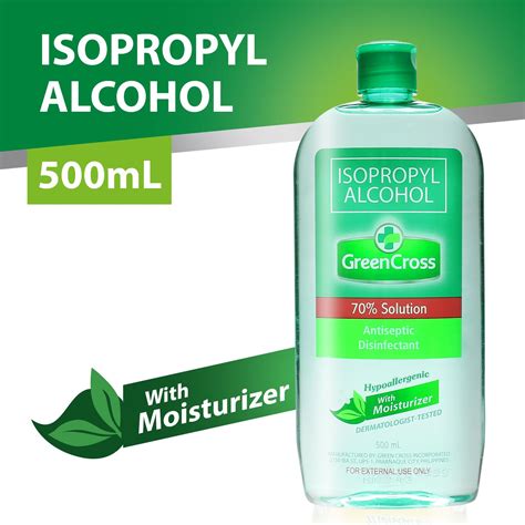 Green Cross Isopropyl Alcohol with Moisturizer 70% Solution (500 mL) | Lazada PH