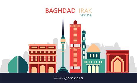 Baghdad City Skyline Illustration Vector Download