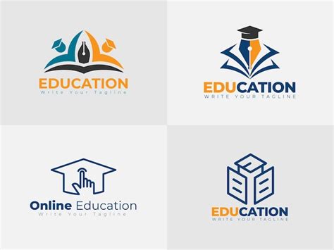 Premium Vector | Set of education logo design templates