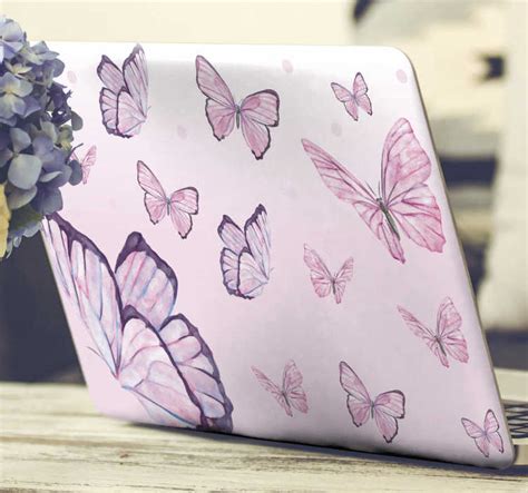 Purple butterflies laptop skin - TenStickers