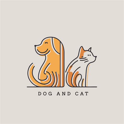 Cat and Dog characters logo mascot cartoon styled vector illustration ...