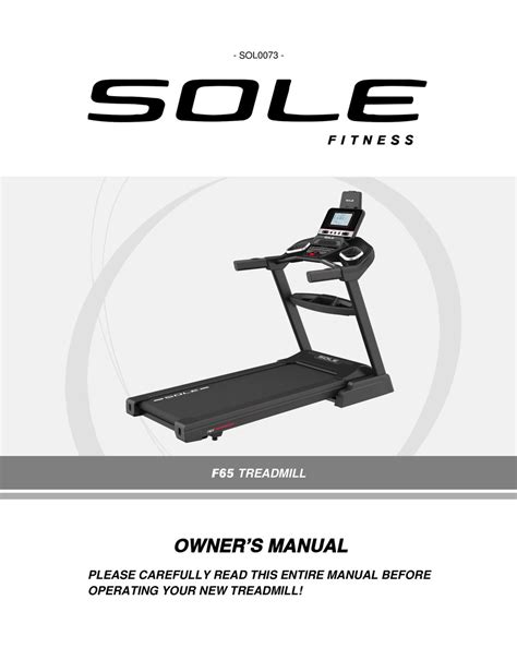 SOLE FITNESS F65 OWNER'S MANUAL Pdf Download | ManualsLib