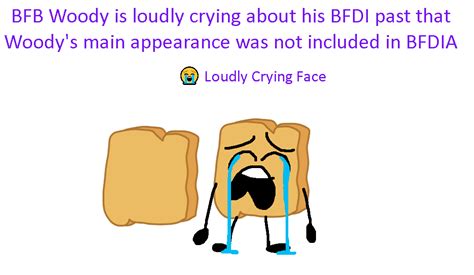 BFB Woody is loudly crying about his BFDI past tha by Abbysek on DeviantArt