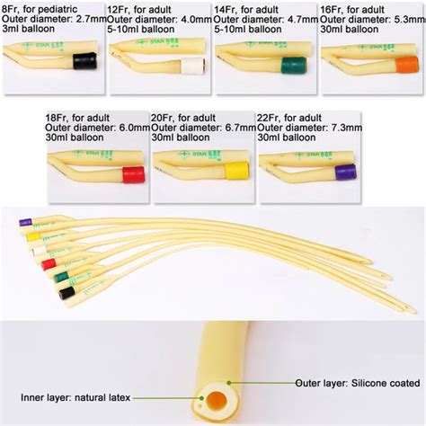 12PCS/PACK Latex Foley Catheter 2 Way Adult Children Urethra Catheter ...