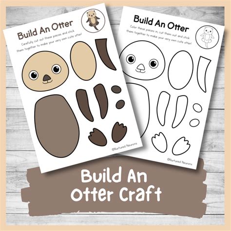 Cute Build An Otter Craft (Cut And Paste Activity For Kids) - Nurtured ...