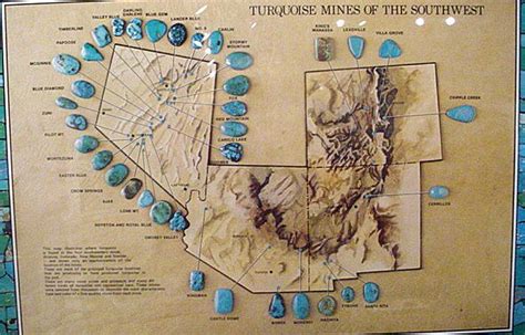 Map of some of the major turquoise mines in the Southwest USA | obsessed with maps ...