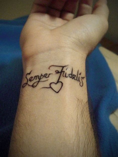 My Semper Fidelis Wrist Tattoo by @Herzen Blase | Pinterest