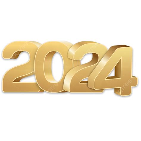 Golden 2024 Happy New Year 3d Text Typography Letters Greetings, 2024 ...