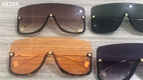 46266 Half Frame Oversized One Lens Sunglasses Star Men Women Fashion Uv400 Glasses - Buy ...