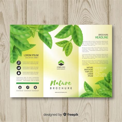 Triflod nature brochure template Vector | Free Download