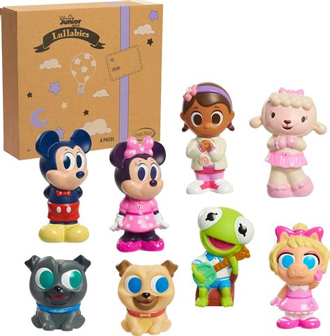 Disney Junior Music Lullabies Bath Toy Set, Includes Mickey Mouse, Minnie Mouse, Bingo, Rolly ...