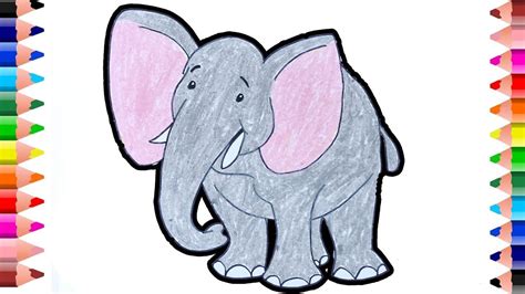 Colorful Elephant Drawing