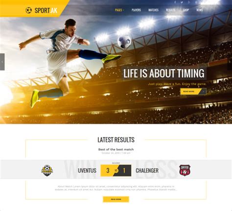 29+ Sports Website Themes & Templates | Free & Premium Templates