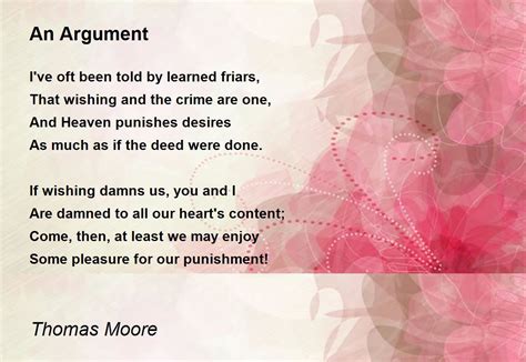 An Argument Poem by Thomas Moore - Poem Hunter