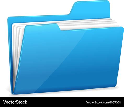 Blue file folder with documents Royalty Free Vector Image