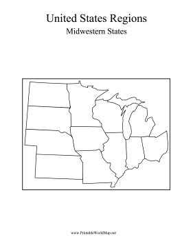 Midwest States Map