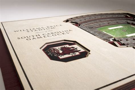 South Carolina Gamecocks 3D Wood Stadium Replica (5 Layer) — 3D WOOD MAPS - BELLA MAPS