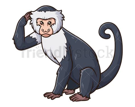 Confused Capuchin Monkey Cartoon Clipart Vector - FriendlyStock