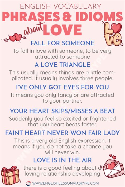 English Phrases and Idioms about Love • Learn English with Harry | Idioms, English phrases ...