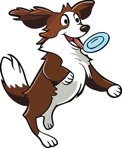 Happy dog playing frisbee illustration cartoon style 14848942 Vector Art at Vecteezy