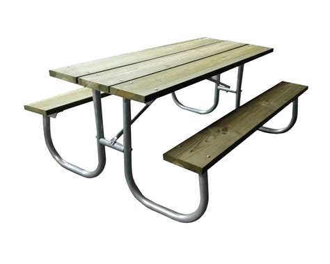 Picnic Table commercial style with welded aluminum frame – Rosendale picnic tables