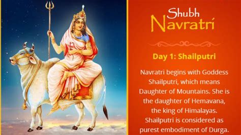 Happy Navratri 2021 Day 1 why Goddess Shailputri is worshipped today Puja Vidhi, Mantra Aarti ...