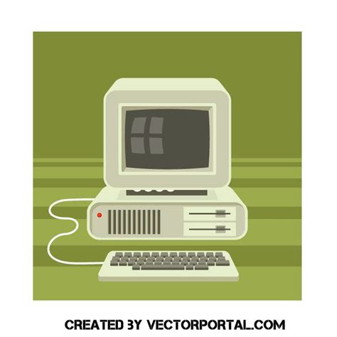 Old computer vector clip art | Computer vector, Free vector illustration, Free clip art