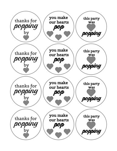 Popcorn Favor Circle Label Template | OnlineLabels®