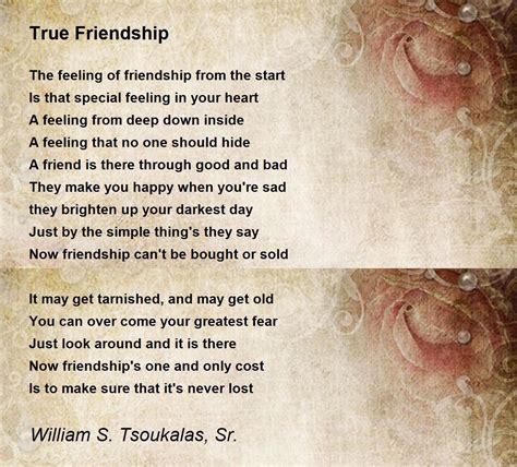 True Friendship - True Friendship Poem by William S. Tsoukalas, Sr.