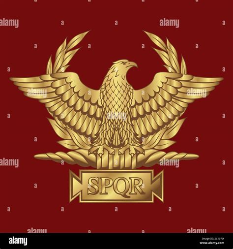 Aquila Romana d'Oro con l'iscrizione S.P.Q.R. - Senatus Populus Que Romanus, che in italiano ...