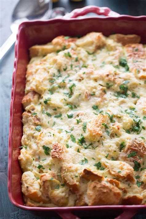 Savory Bread Pudding with Lemon and Artichokes - LemonsforLulu.com