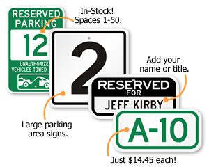 Parking Space Signs