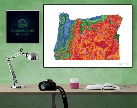 Elevation Map of Oregon high Resolution Digital Print Map - Etsy