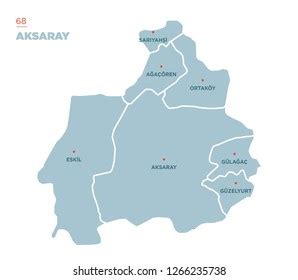 District Map Aksaray Province Turkey Stock Vector (Royalty Free) 1266235738 | Shutterstock