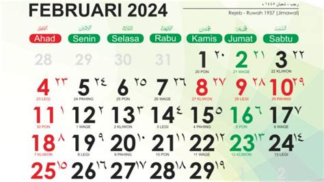 Kalender Jawa Besok 16 Februari 2024, Watak Weton Jumat Pon: Berjiwa ...