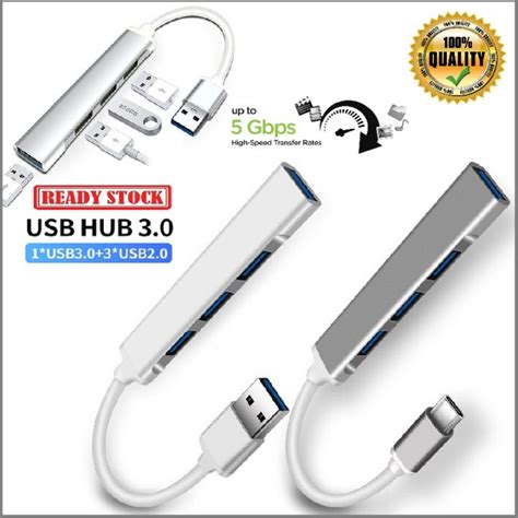 [USB Hub] 4 in 1 High Speed 4 Ports USB 3.0 Adapter Type-C Splitter ...