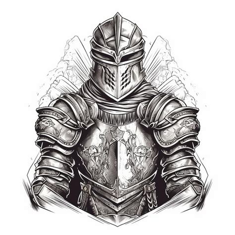 Premium AI Image | a drawing of a knight in armor with a shield and shield.