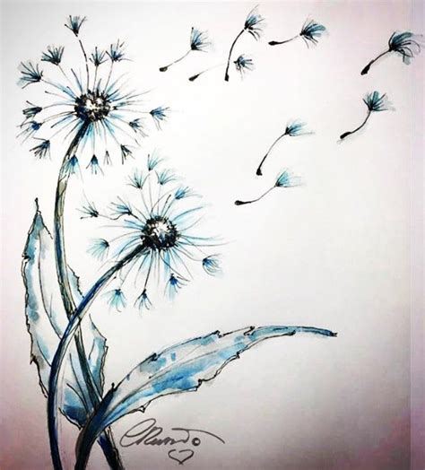 Dandelions, Open Edition Print Signed, Watercolor Painting, Botanical ...