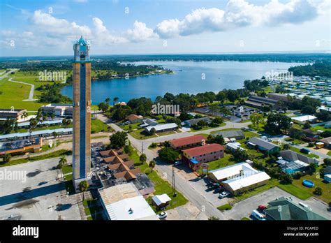 Aerial view of Lake Placid Florida a city know for the Caladium flower and festival and city of ...