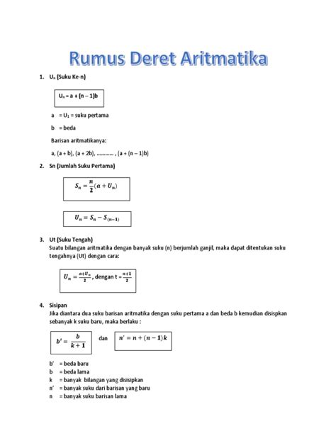 Rumus Deret Aritmatika | PDF