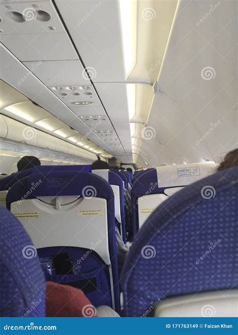 Inside view of airplane editorial stock image. Image of view - 171763149