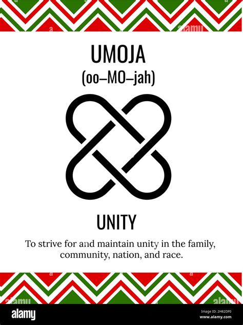 The Seven Principles of Kwanzaa sign. First day of Kwanzaa Unity or Umoja. African American ...