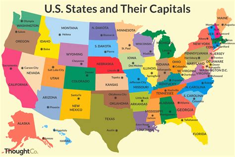 All 50 States In United States With Their Capitals: - KokoLevel